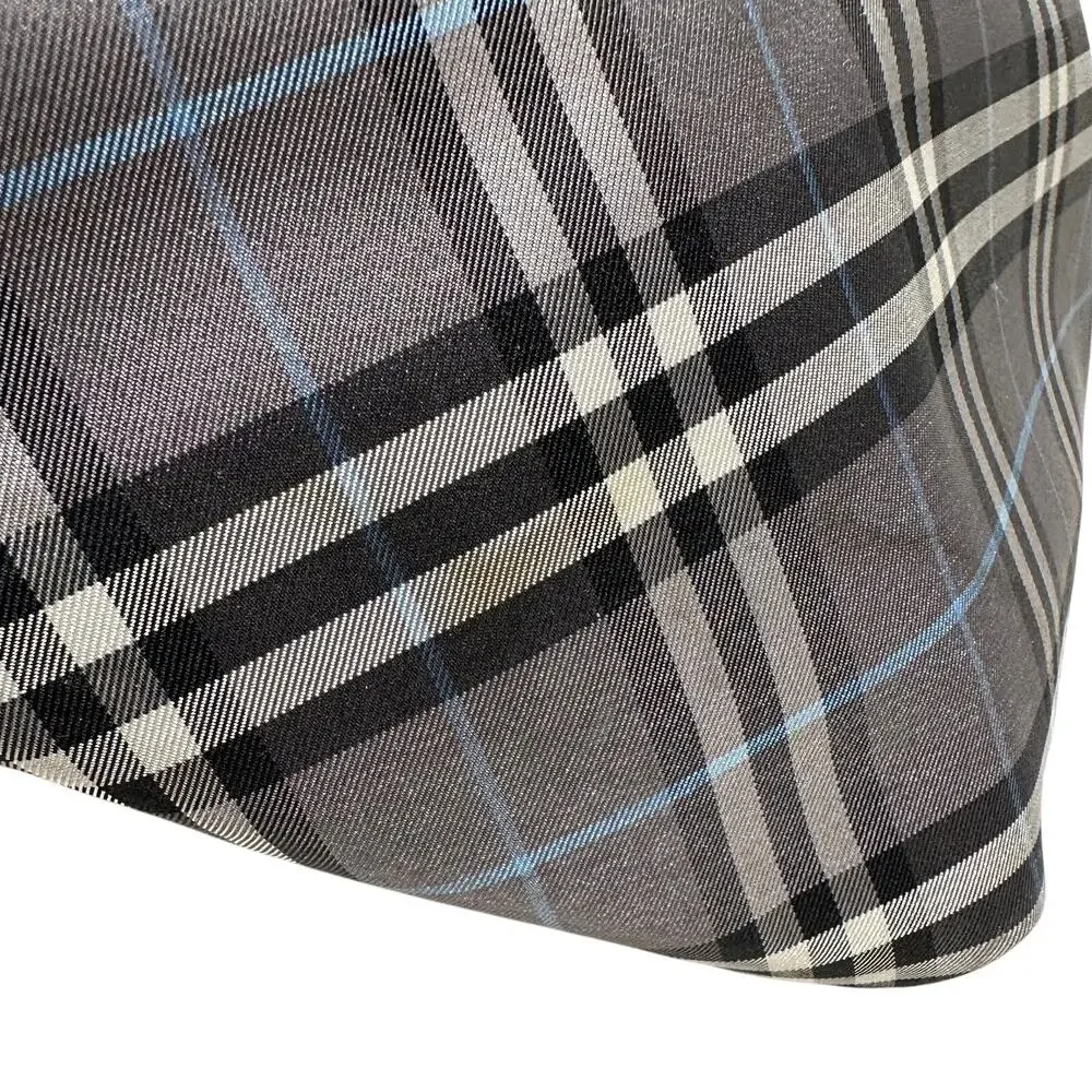 Autre Marque Burberrys London Gray Nova Check Blue Label NylonTote Bag